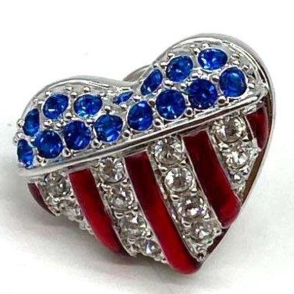 Swarovski Other - Swarovski Patriotic USA flag heart pin